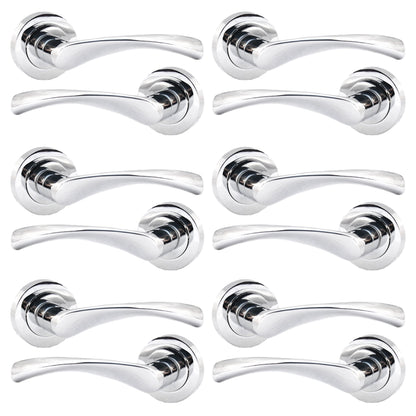Marketplace JPG companion for Multipack Astrid Door Handles Latch Twist Lever on Rose - Chrome 120mm