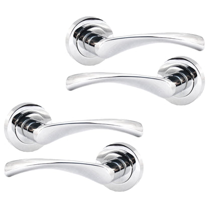Marketplace JPG companion for Multipack Astrid Door Handles Latch Twist Lever on Rose - Chrome 120mm