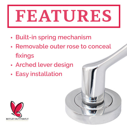 Marketplace JPG companion for Multipack Astrid Door Handles Latch Twist Lever on Rose - Chrome 120mm