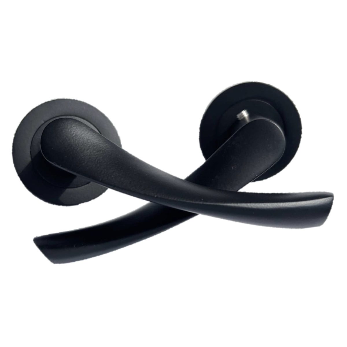 Marketplace JPG companion for Astrid Door Handles Latch Twist Lever on Rose - Matt Black 120mm - 50mm