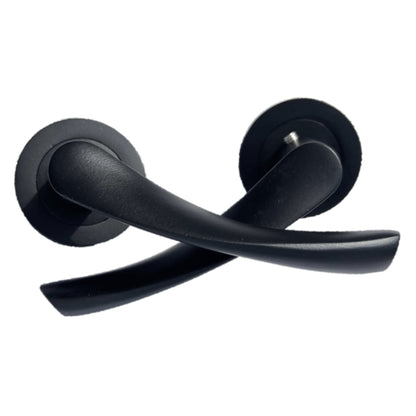Marketplace JPG companion for Astrid Door Handles Latch Twist Lever on Rose - Matt Black 120mm - 50mm