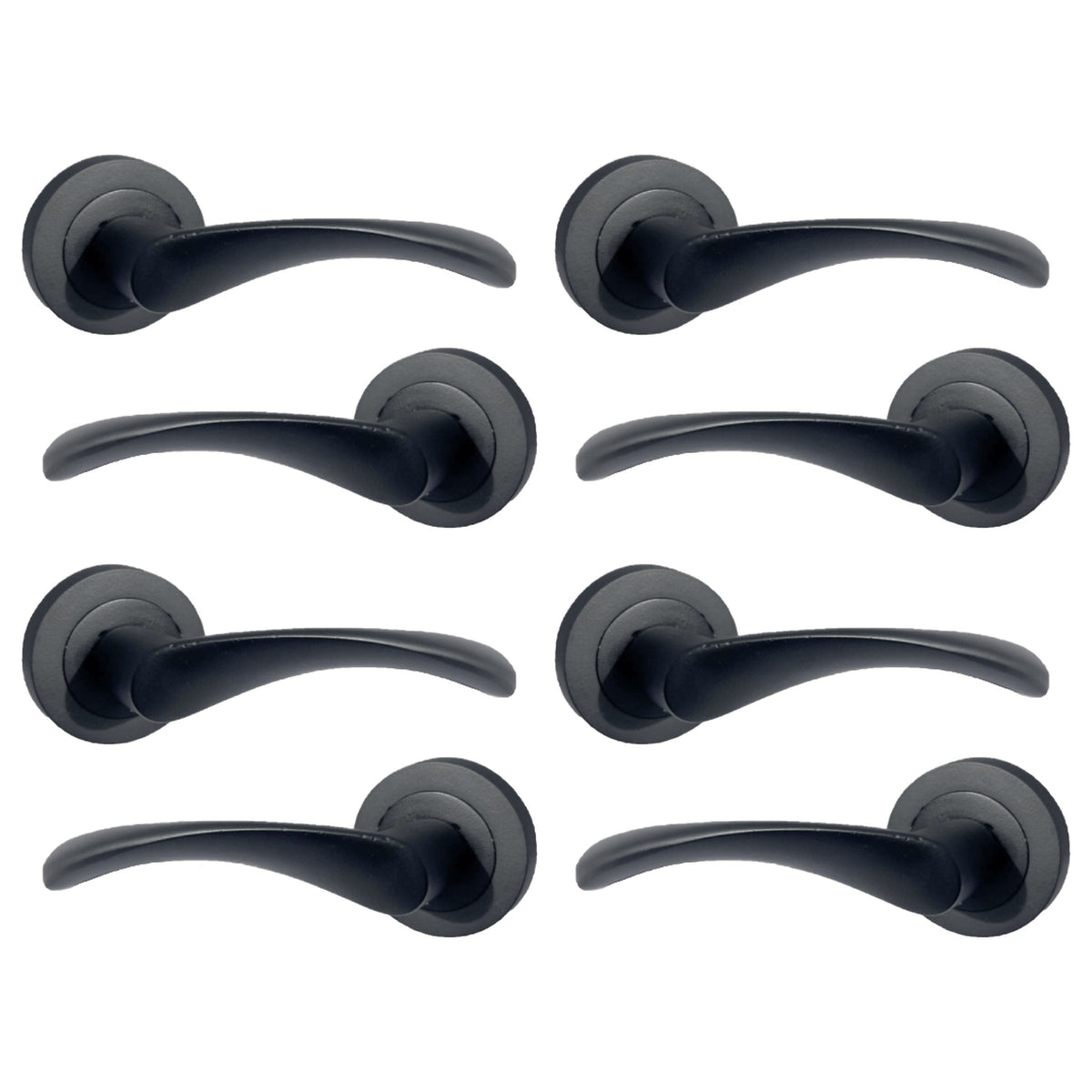 Marketplace JPG companion for Multipack Astrid Door Handles Latch Twist Lever on Rose Duo - Matt Black 120mm