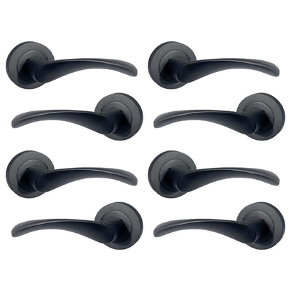Marketplace JPG companion for Multipack Astrid Door Handles Latch Twist Lever on Rose Duo - Matt Black 120mm