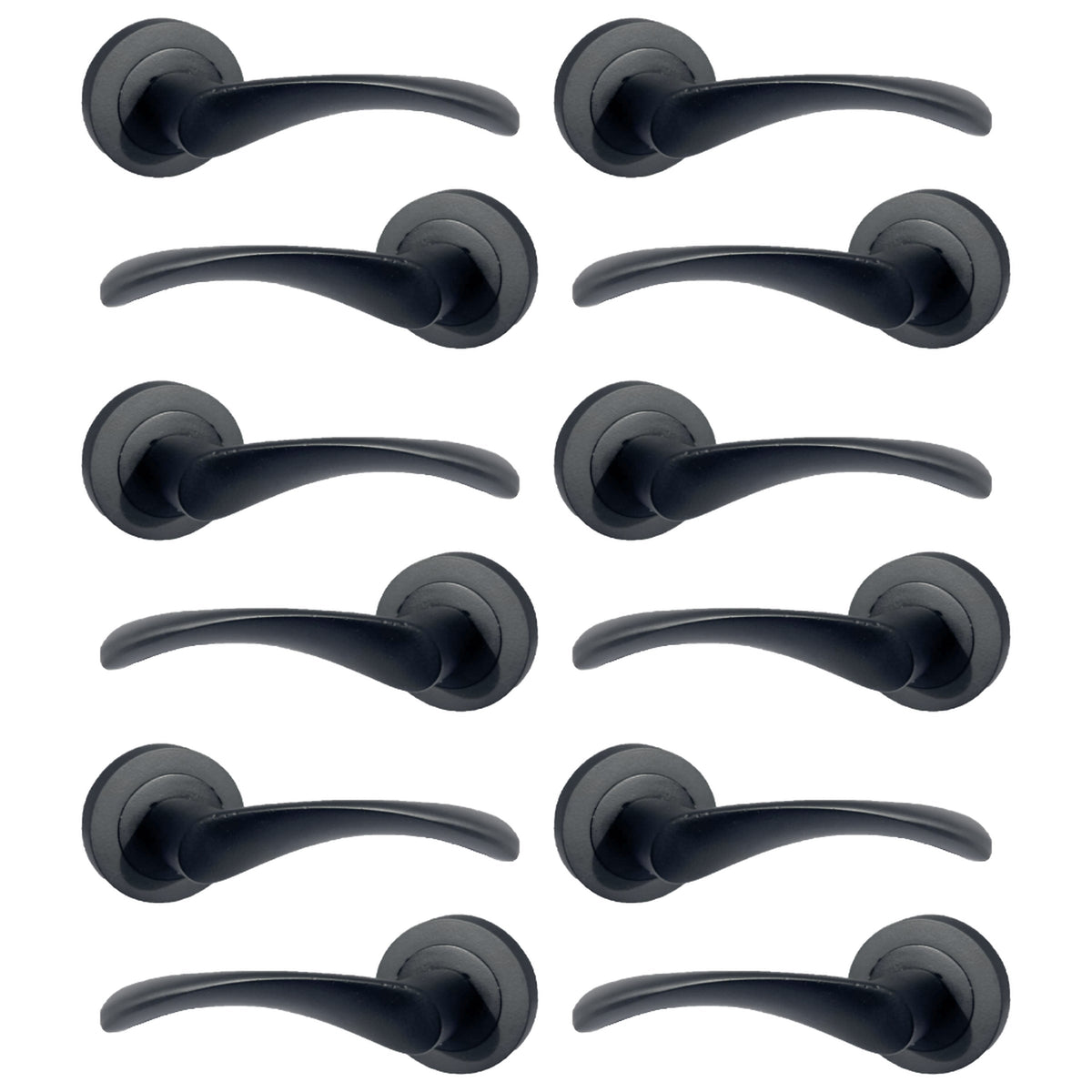 Marketplace JPG companion for Multipack Astrid Door Handles Latch Twist Lever on Rose Duo - Matt Black 120mm