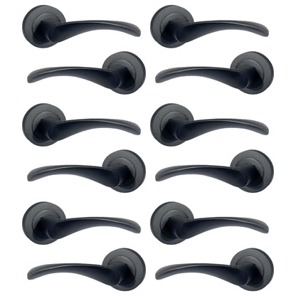 Marketplace JPG companion for Multipack Astrid Door Handles Latch Twist Lever on Rose Duo - Matt Black 120mm