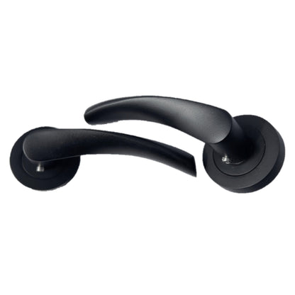Marketplace JPG companion for Astrid Door Handles Latch Twist Lever on Rose - Matt Black Latch Hinges 120mm - 50mm