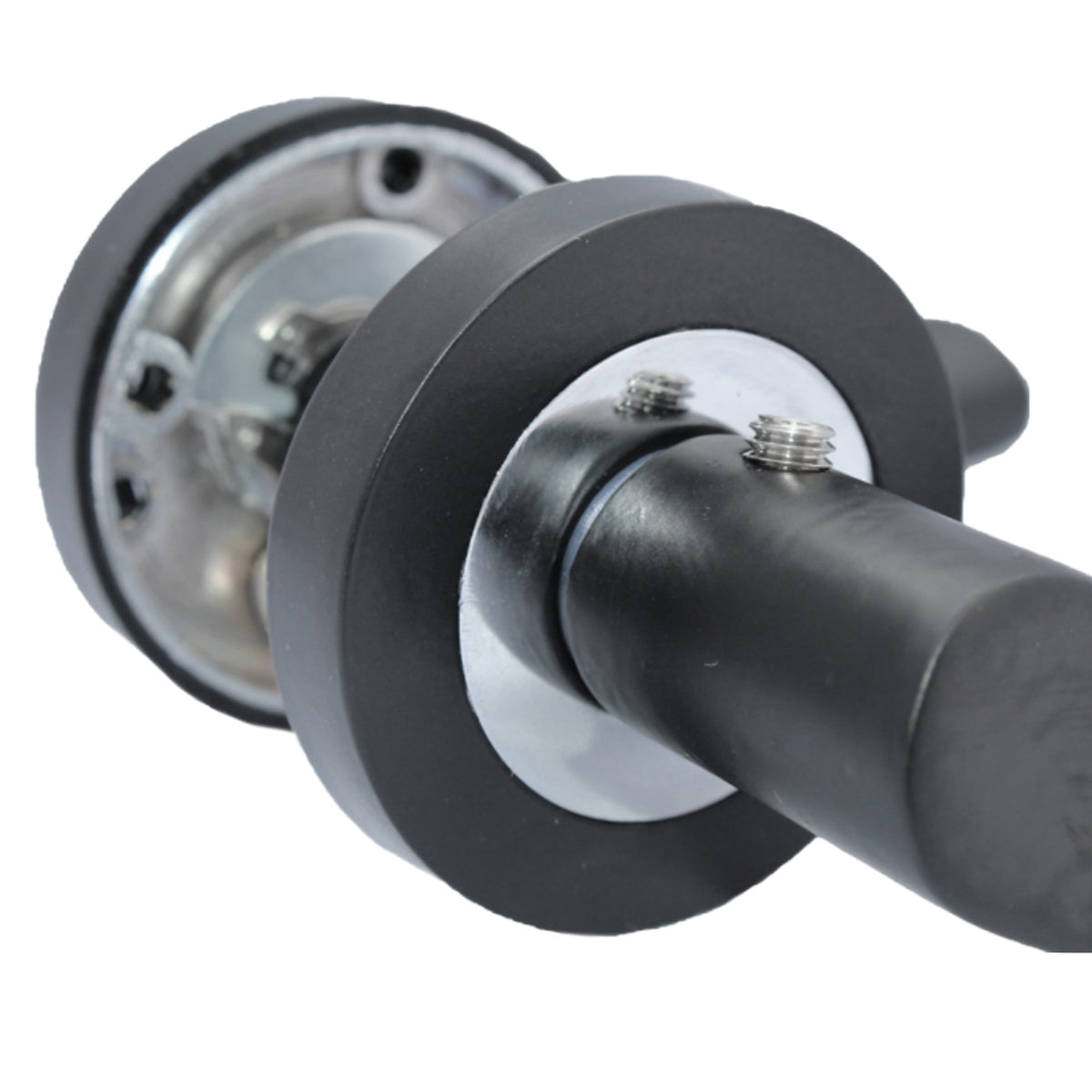 Marketplace JPG companion for Astrid Door Handles Latch Twist Lever on Rose Duo - Matt Black Chrome 120mm - 50mm