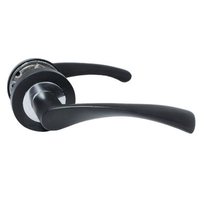 Marketplace JPG companion for Astrid Door Handles Latch Twist Lever on Rose Duo - Matt Black Chrome Latch Hinges 120mm - 50mm