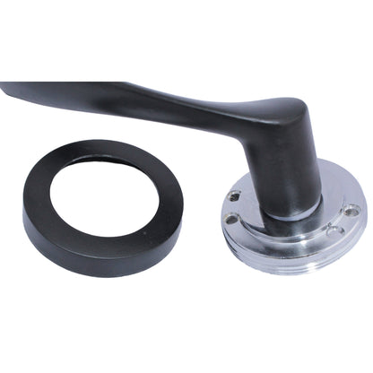 Marketplace JPG companion for Astrid Door Handles Latch Twist Lever on Rose Duo - Matt Black Chrome Latch Hinges 120mm - 50mm