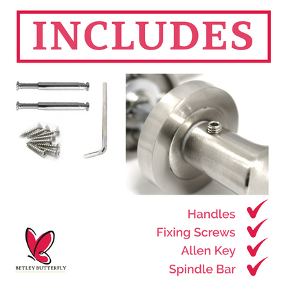 Astrid Door Handles Latch Twist Lever on Rose - Satin 120mm