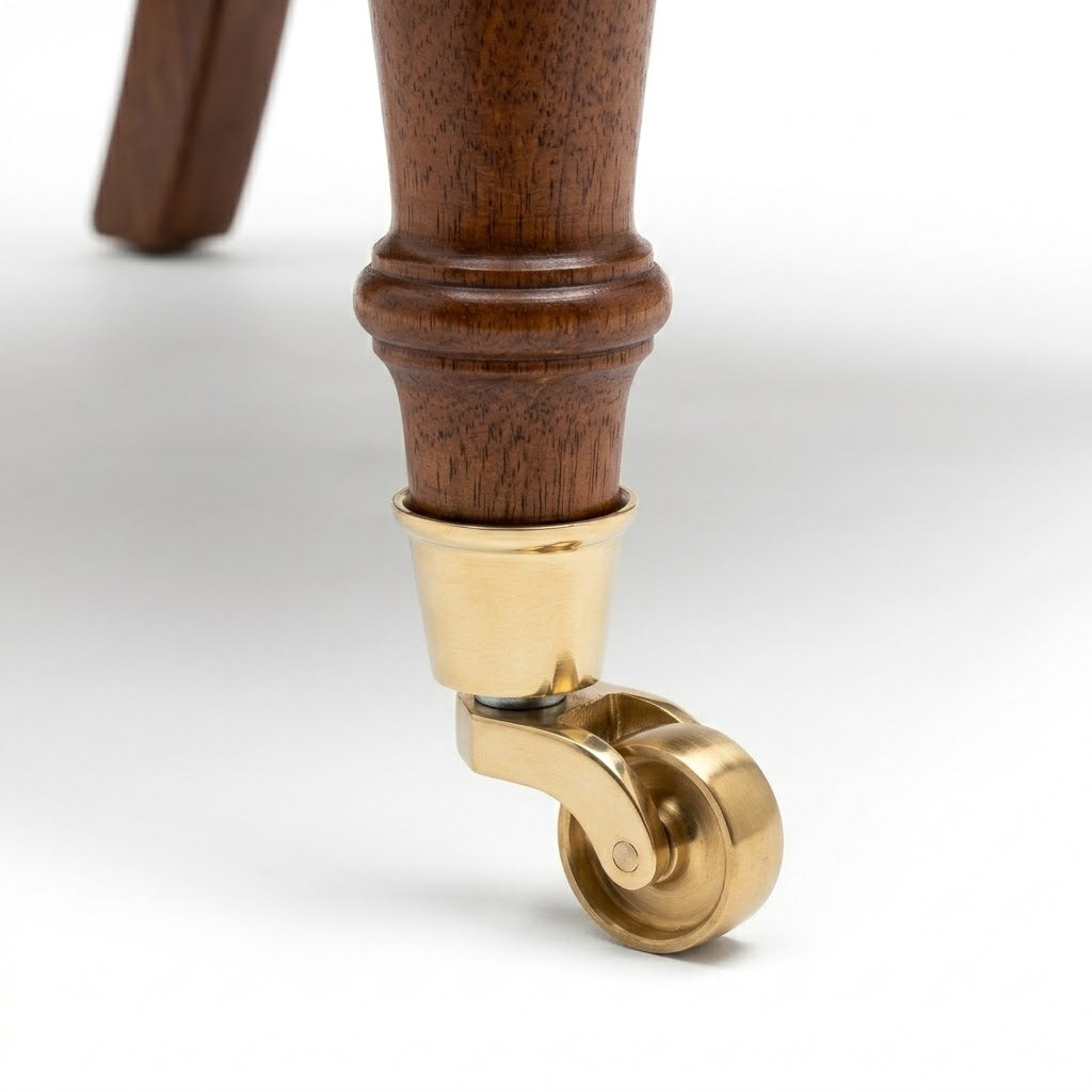 32mm Solid Brass Cup Castors for Furniture & Chairs, Pack of 4