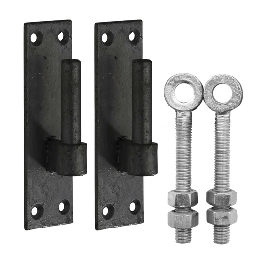 Paire de supports à goupille de 16 mm et 16 boulons à œil réglables de 100 mm galvanisés