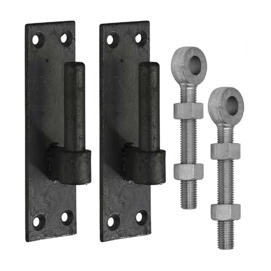 Paire de supports à goupille de 16 mm et 16 boulons à œil réglables de 150 mm galvanisés