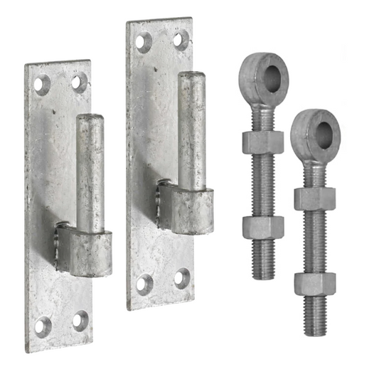 Paire de supports à goupille de 16 mm et 16 boulons à œil réglables de 100 mm galvanisés