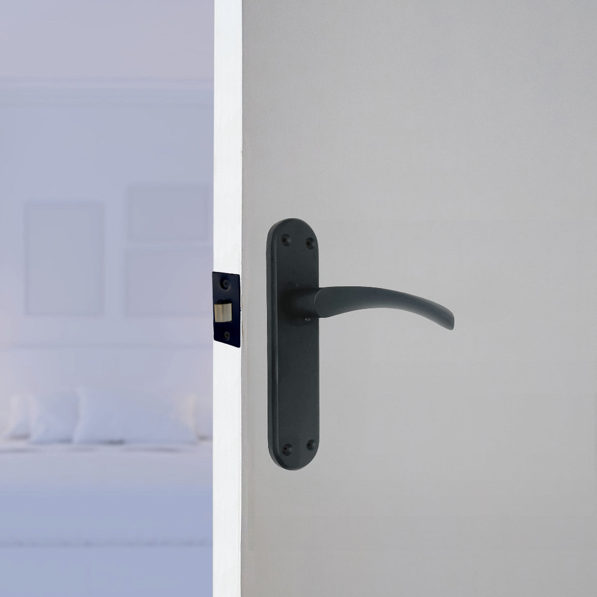 Marketplace JPG companion for London Astrid Twist Door Handle Matt Black Lever on Backplate with Latch - 179mm X 40mm