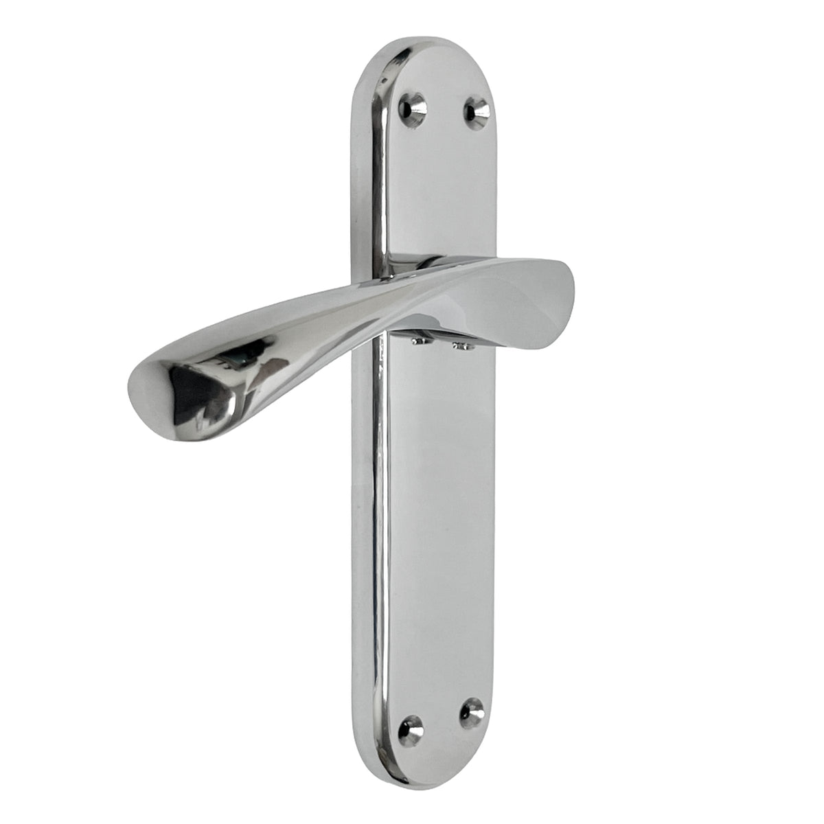 Marketplace JPG companion for London Astrid Twist Door Handle Polished Chrome Lever on Backplate with Latch - 179mm X 40mm