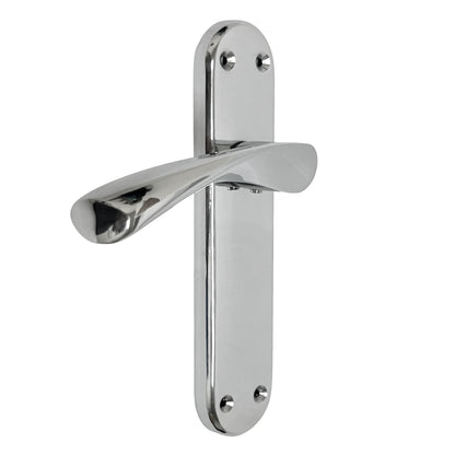 Marketplace JPG companion for London Astrid Twist Door Handle Polished Chrome Lever on Backplate with Latch - 179mm X 40mm