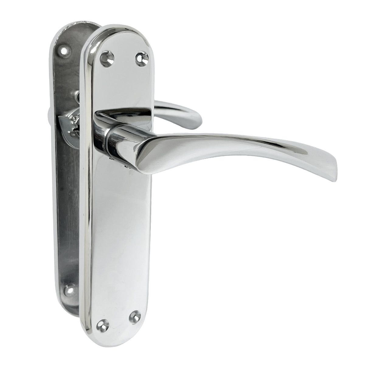 Marketplace JPG companion for London Astrid Twist Door Handle Polished Chrome Lever on Backplate with Latch - 179mm X 40mm