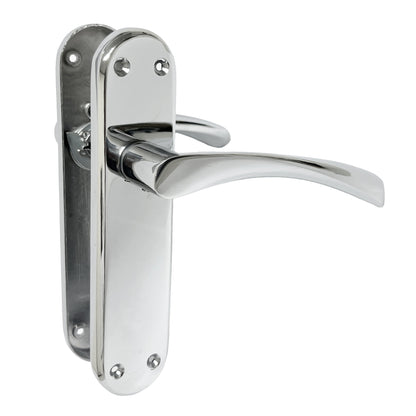 Marketplace JPG companion for London Astrid Twist Door Handle Polished Chrome Lever on Backplate with Latch - 179mm X 40mm