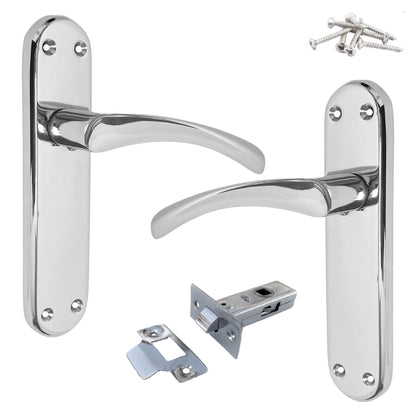 Marketplace JPG companion for London Astrid Twist Door Handle Polished Chrome Lever on Backplate with Latch - 179mm X 40mm