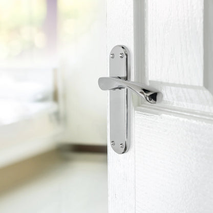Marketplace JPG companion for London Astrid Twist Door Handle Polished Chrome Lever on Backplate with Latch - 179mm X 40mm