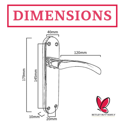 Marketplace JPG companion for London Astrid Twist Door Handle Polished Chrome Lever on Backplate with Latch - 179mm X 40mm