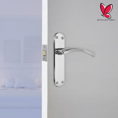 Marketplace JPG companion for London Astrid Twist Door Handle Polished Chrome Lever on Backplate with Latch - 179mm X 40mm