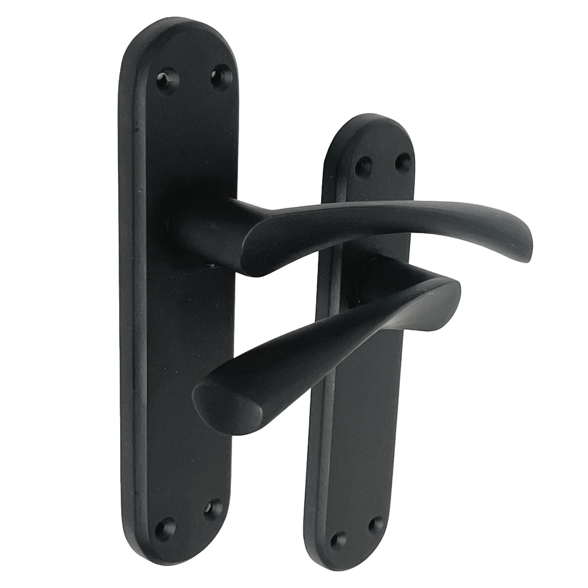 Marketplace JPG companion for London Astrid Twist Door Handle Matt Black Lever on Backplate with Latch - 179mm X 40mm