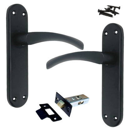 Marketplace JPG companion for London Astrid Twist Door Handle Matt Black Lever on Backplate with Latch - 179mm X 40mm