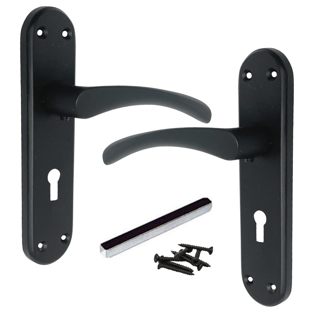 Marketplace JPG companion for London Astrid Twist Door Handle Matt Black Lever on Backplate Lock Handles - 179mm X 40mm