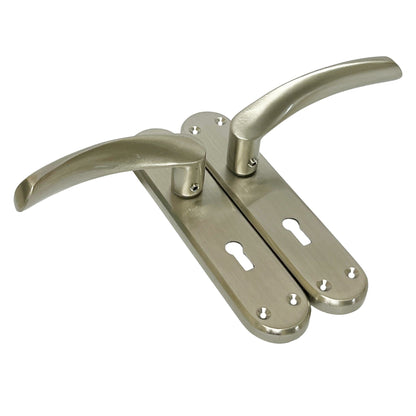 Marketplace JPG companion for London Astrid Twist Door Handle Satin Nickel Lever on Backplate Lock Handles - 179mm X 40mm