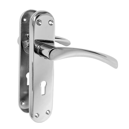 Marketplace JPG companion for London Astrid Twist Door Handle Polished Chrome Lever on Backplate Lock Handles - 179mm X 40mm