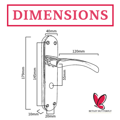 London Astrid Twist Door Handle Polished Chrome Bathroom Handles with Lock