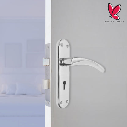 Marketplace JPG companion for London Astrid Twist Door Handle Polished Chrome Lever on Backplate Lock Handles - 179mm X 40mm