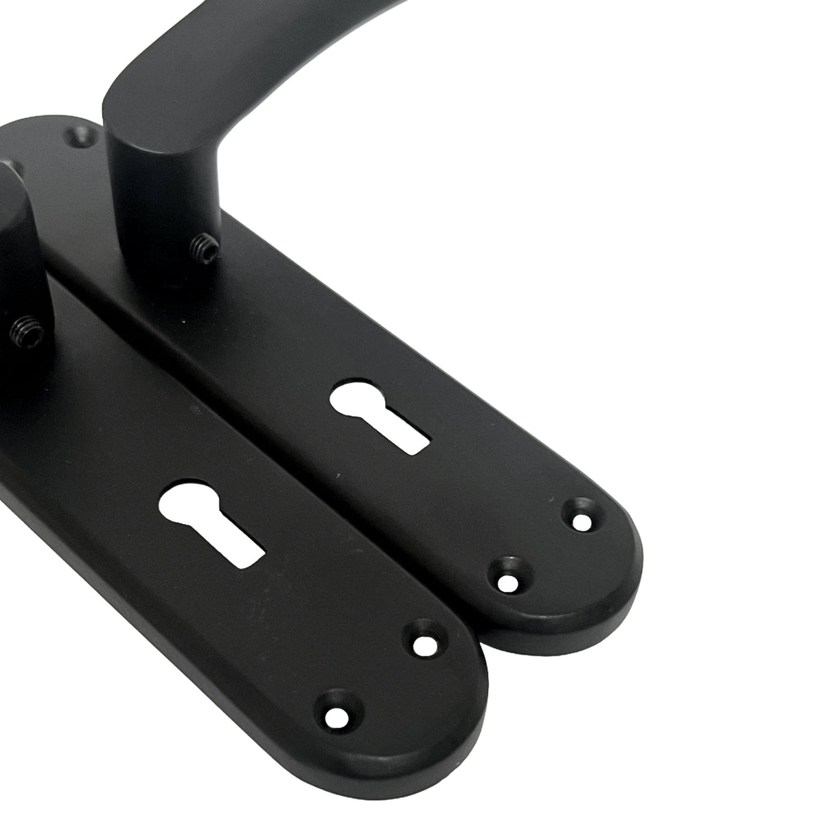 Marketplace JPG companion for London Astrid Twist Door Handle Matt Black Lever on Backplate with Lock Key Hinges - 179mm X 40mm