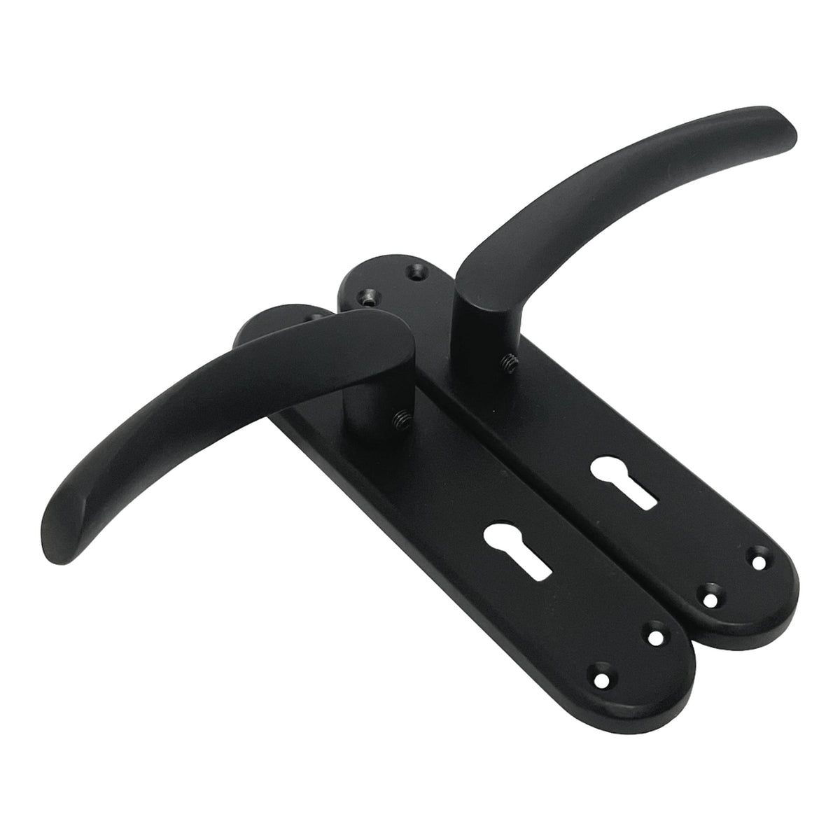 Marketplace JPG companion for London Astrid Twist Door Handle Matt Black Lever on Backplate with Lock Key Hinges - 179mm X 40mm