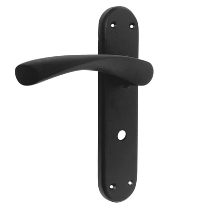 London Astrid Twist Door Handle Matt Black Bathroom Handles with Lock Hinges