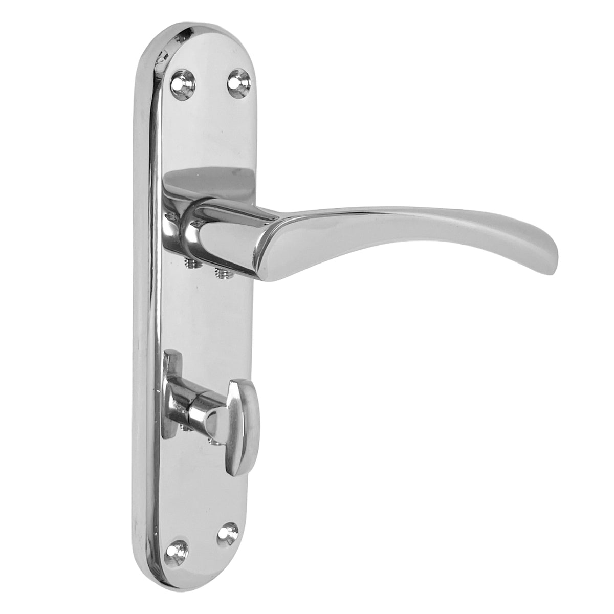 Marketplace JPG companion for London Astrid Twist Door Handle Polished Chrome on Backplate Bathroom Lock Handles - 179mm X 40mm