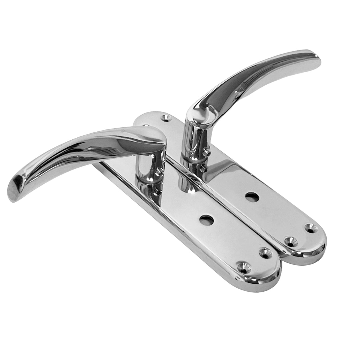 Marketplace JPG companion for London Astrid Twist Door Handle Polished Chrome on Backplate Bathroom Lock Handles - 179mm X 40mm