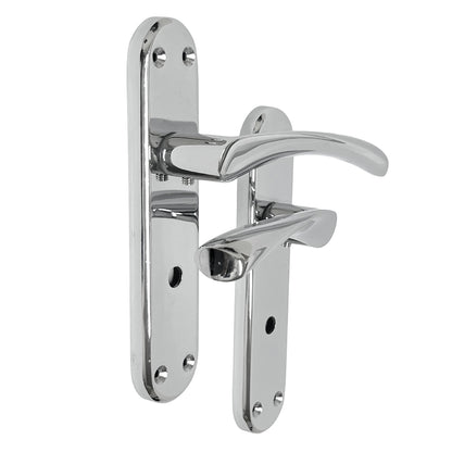 Marketplace JPG companion for London Astrid Twist Door Handle Polished Chrome on Backplate Bathroom Lock Handles - 179mm X 40mm