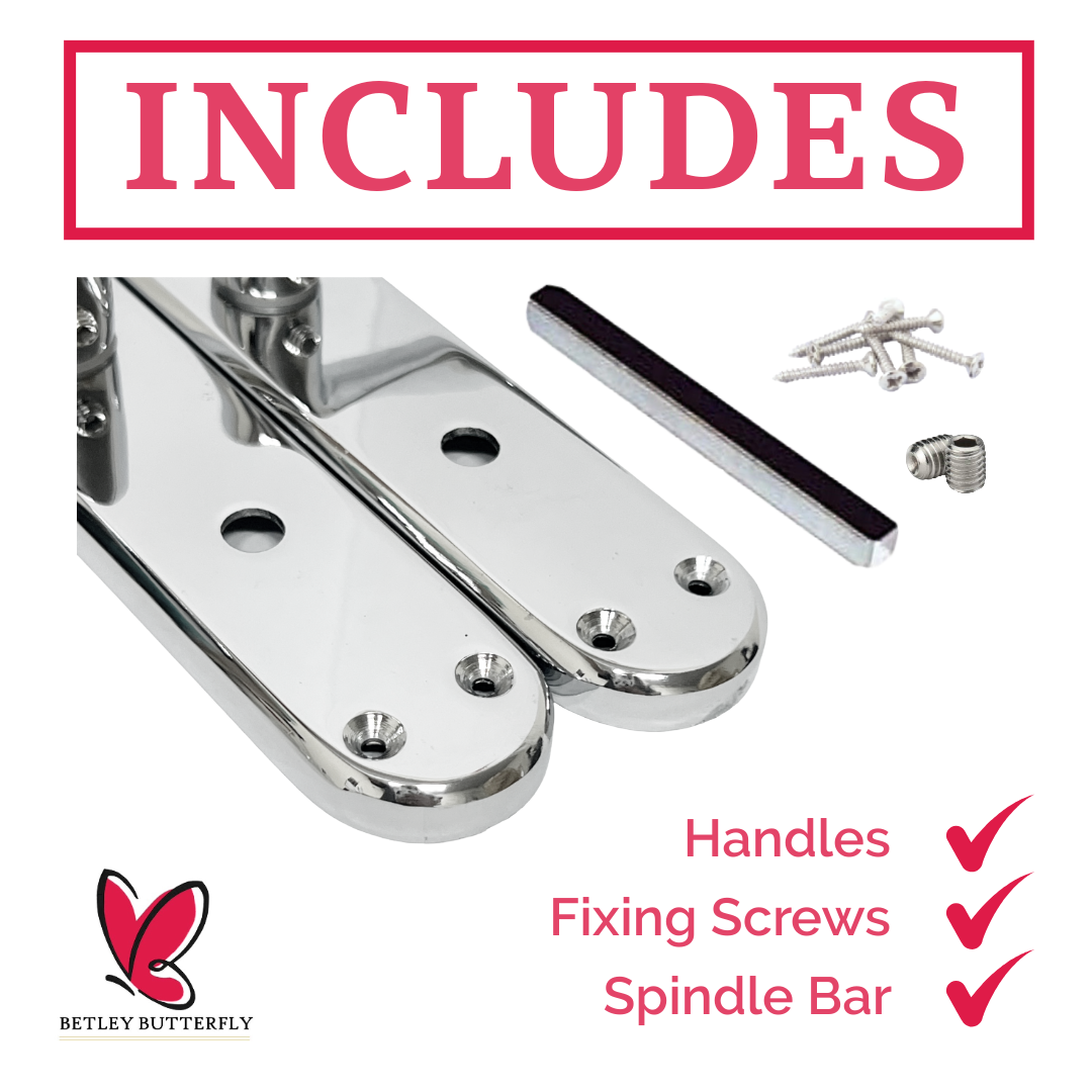 London Astrid Twist Door Handle Polished Chrome Bathroom Handles with Lock