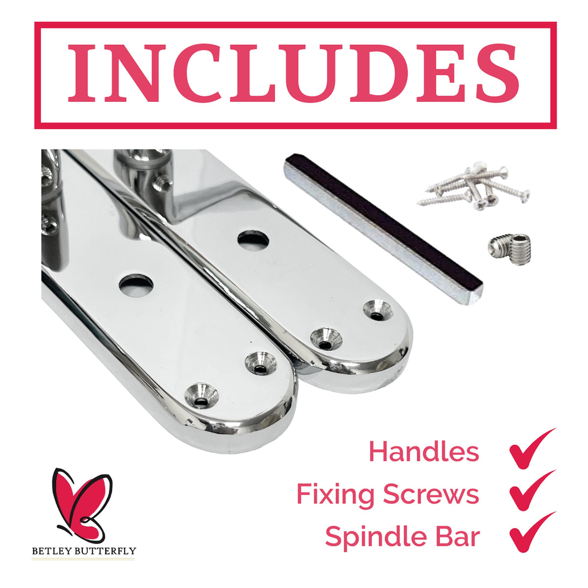 Marketplace JPG companion for London Astrid Twist Door Handle Polished Chrome on Backplate Bathroom Lock Handles - 179mm X 40mm
