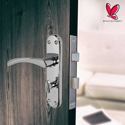 Marketplace JPG companion for London Astrid Twist Door Handle Polished Chrome on Backplate Bathroom Lock Handles - 179mm X 40mm