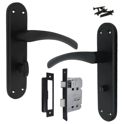 Marketplace JPG companion for London Astrid Twist Door Handle Matt Black Bathroom Handles with Lock - 179mm X 40mm