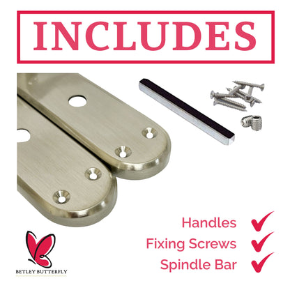 Marketplace JPG companion for London Astrid Twist Door Handle Satin Nickel Bathroom Handles with Lock Hinges - 179mm X 40mm