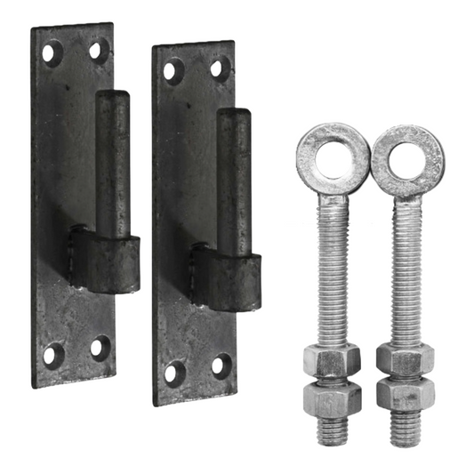 Paire de supports à goupille de 16 mm et 16 boulons à œil réglables de 100 mm galvanisés