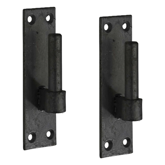 2 crochets de portail robustes pour supports de charnière de portail à bande, goupille de 16 mm, noir