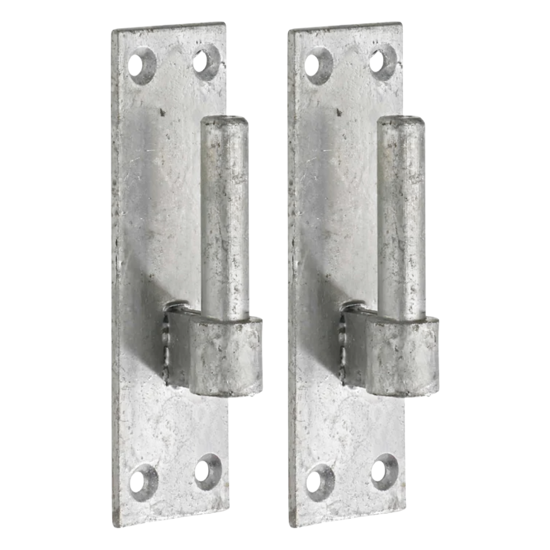 2 crochets de portail robustes pour supports de charnière de portail à bande, goupille galvanisée de 12 mm