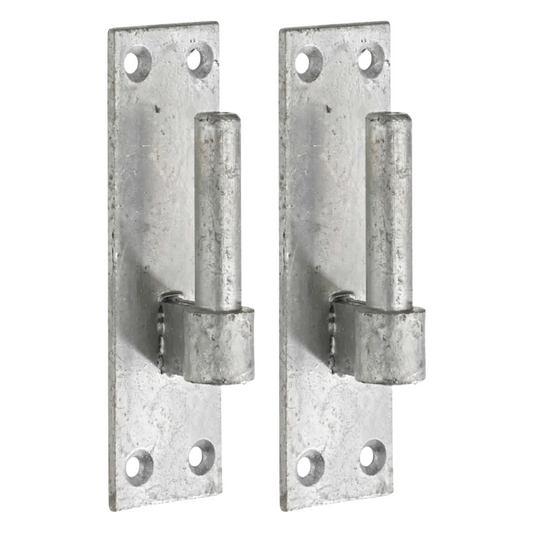 2 crochets de portail robustes pour supports de charnière de portail à bande, goupille galvanisée de 12 mm