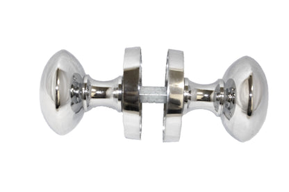 Door Knobs Round Victorian Mortice Knob Sprung - Chrome Thumbturn Lock Pack 56mm